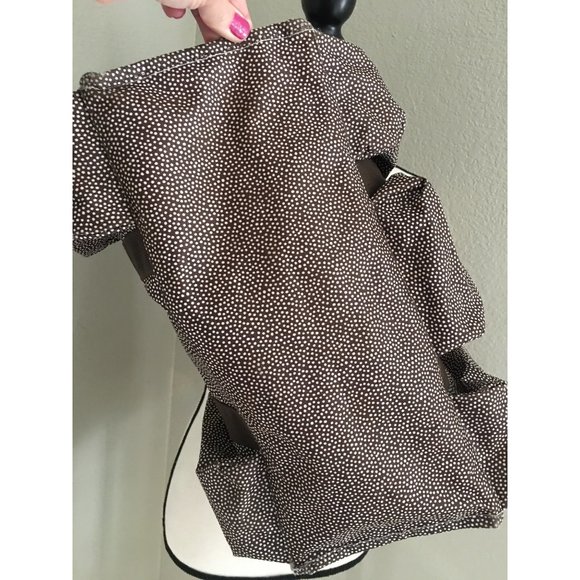 Thirty-One Medium Utility Tote Brown with White Polka Dots - Picture 6 of 6